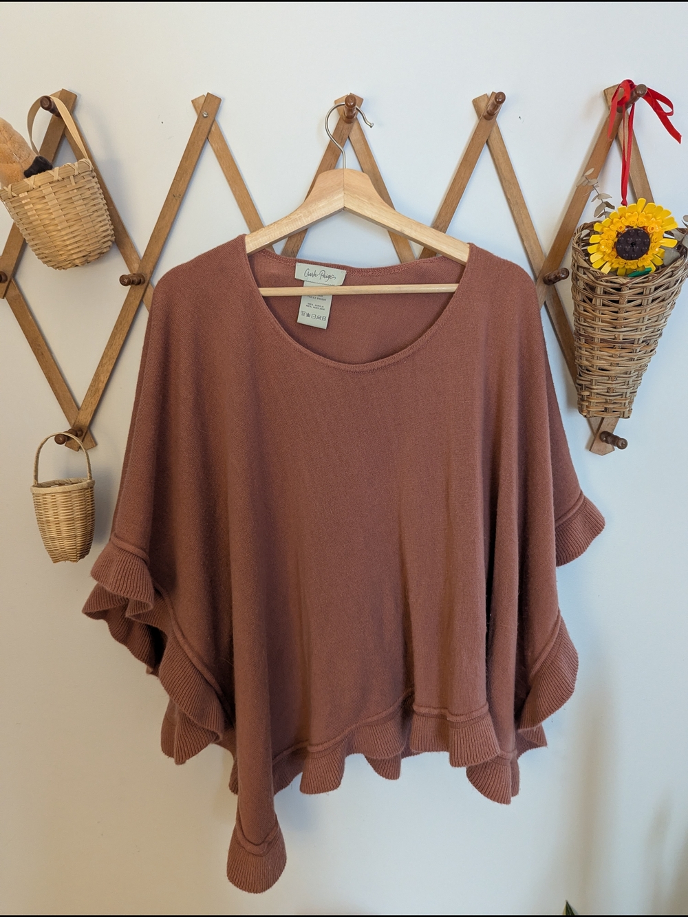 Charlie Paige Ruffle Sleeve Poncho